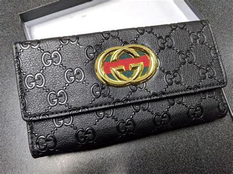 authentic black gucci wallet|official black Gucci wallet new.